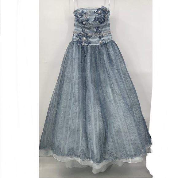 Melissa Sweet Dresses & Skirts - Up Cycled Dyed Lace Strapless Gown